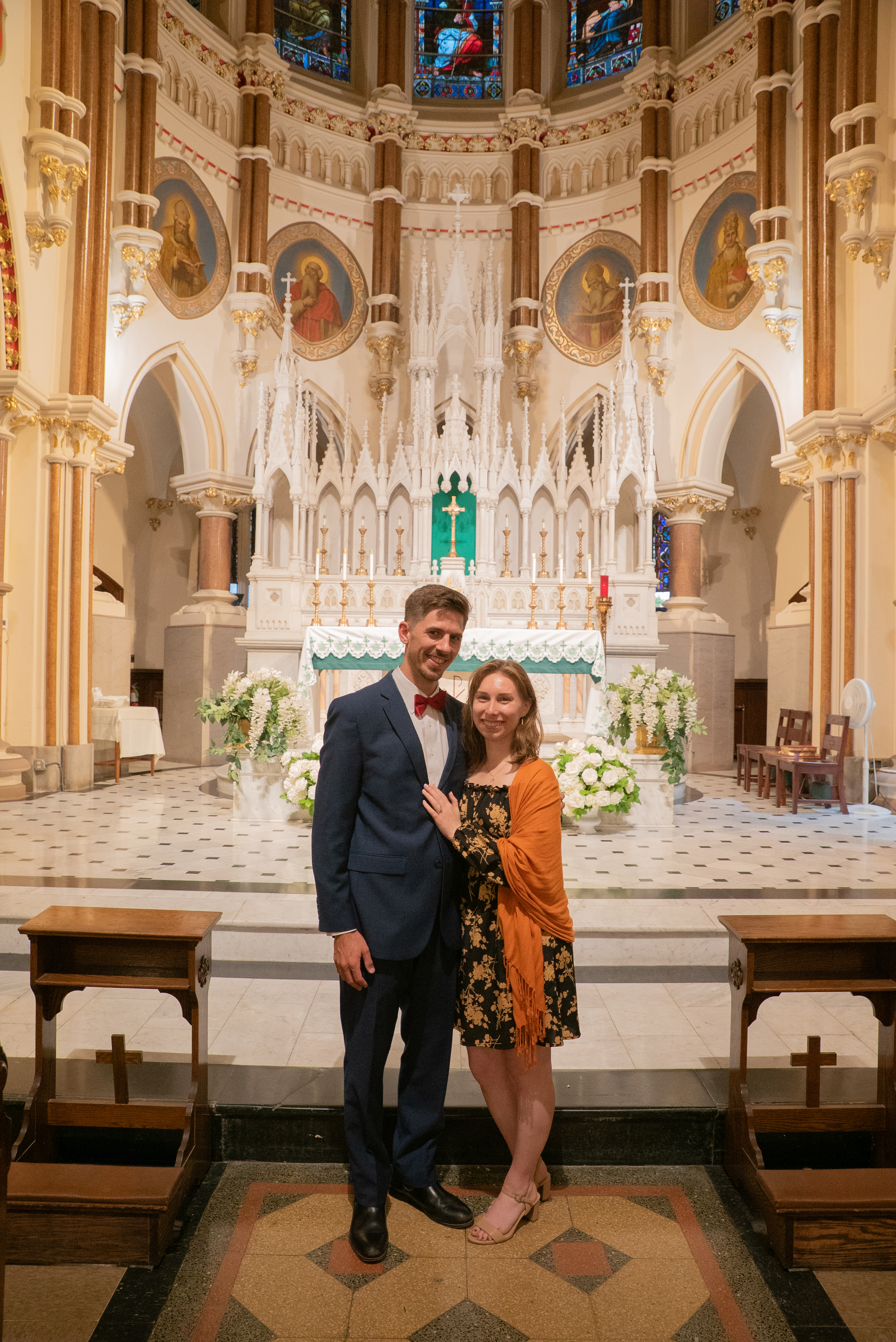 Jacob and Melissa at altar portrait
